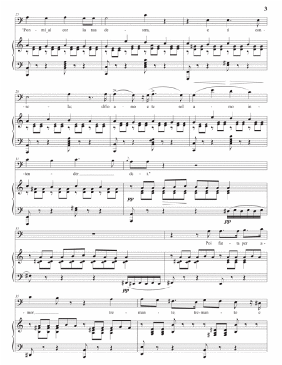 BELLINI: La ricordanza (transposed to C major, bass clef) Voice scores gallery preview page 4