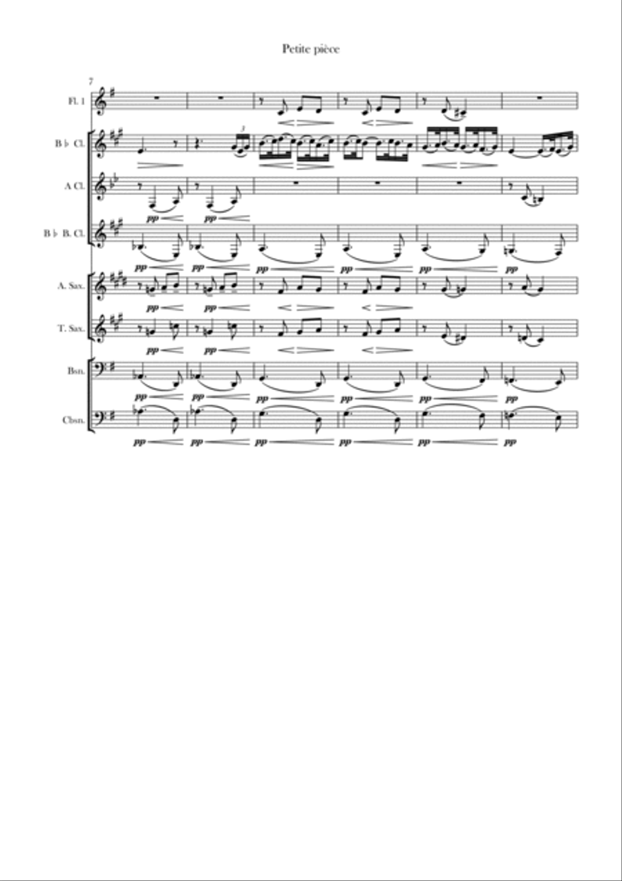 Petitè piece Woodwind Ensemble scores gallery preview page 2