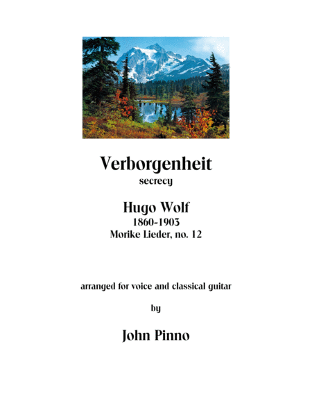 Verborgenheit - Hugo Wolf (1860-1903) arr. for soprano voice and classical guitar