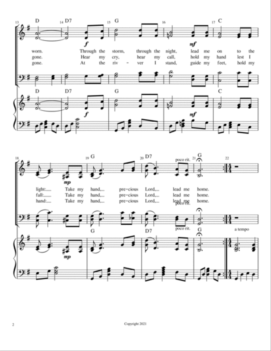 Precious Lord, Take My Hand Piano, Vocal, Guitar scores gallery preview page 2