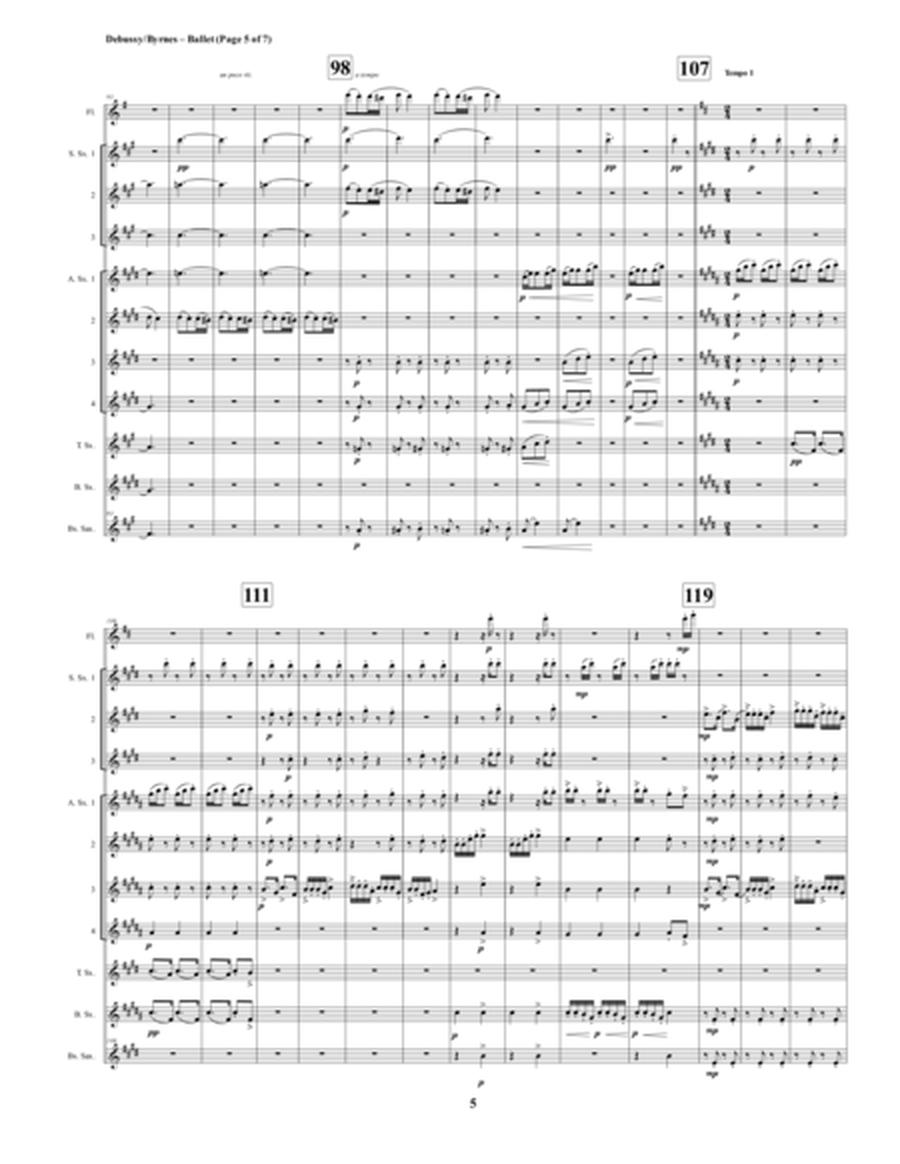 Ballet (Mvt. 4 from Debussy's Petite Suite) for Saxophone Choir + Flute image number null
