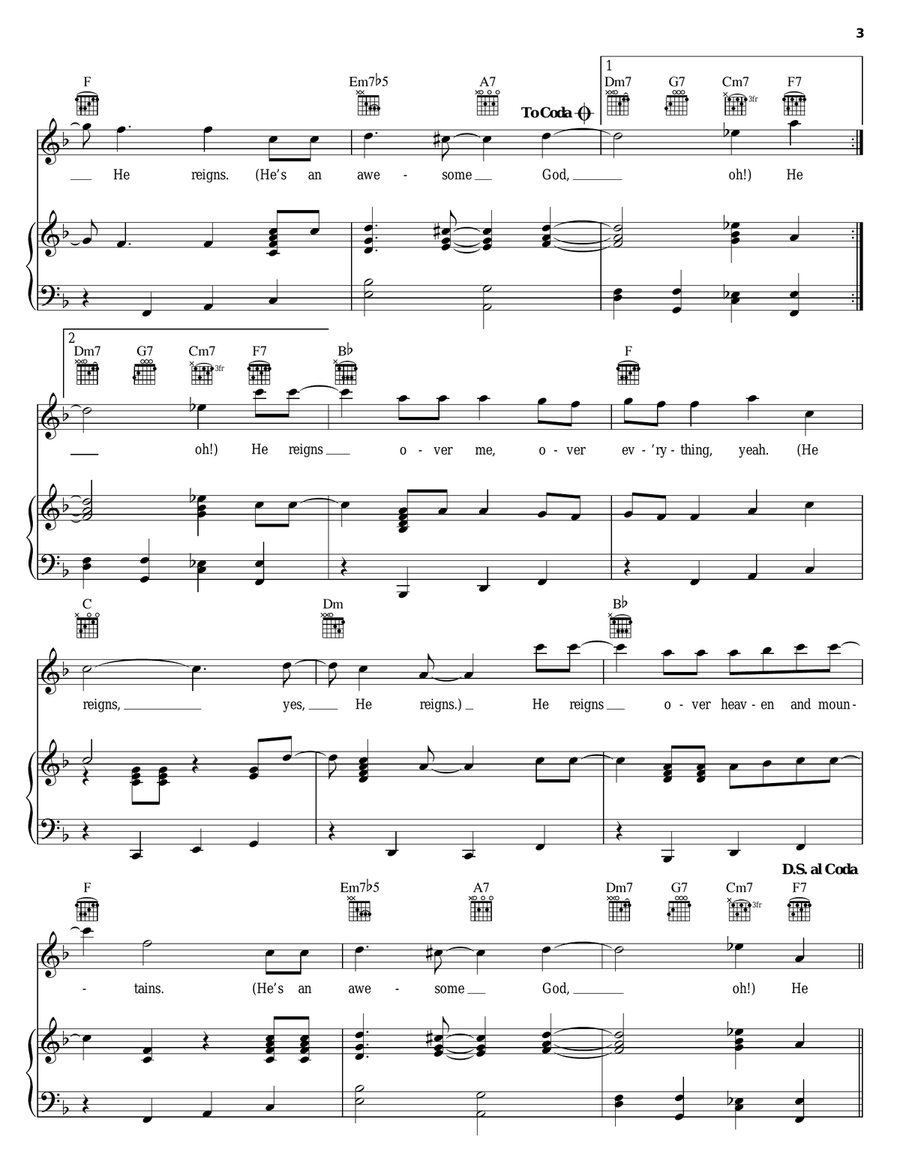 Awesome God Piano, Vocal, Guitar scores gallery preview page 3