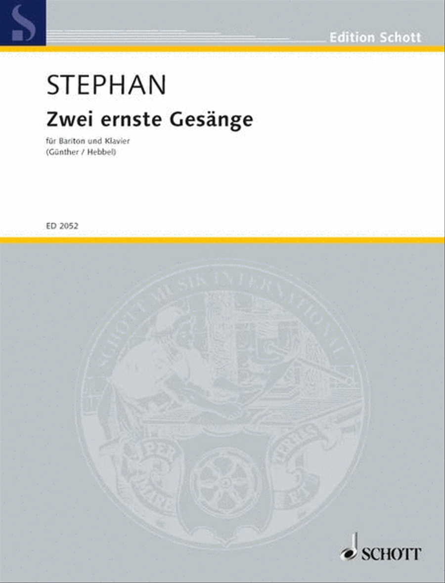 Zwei ernste Gesänge Zwei ernste Gesänge Baritone Voice scores gallery preview page 1