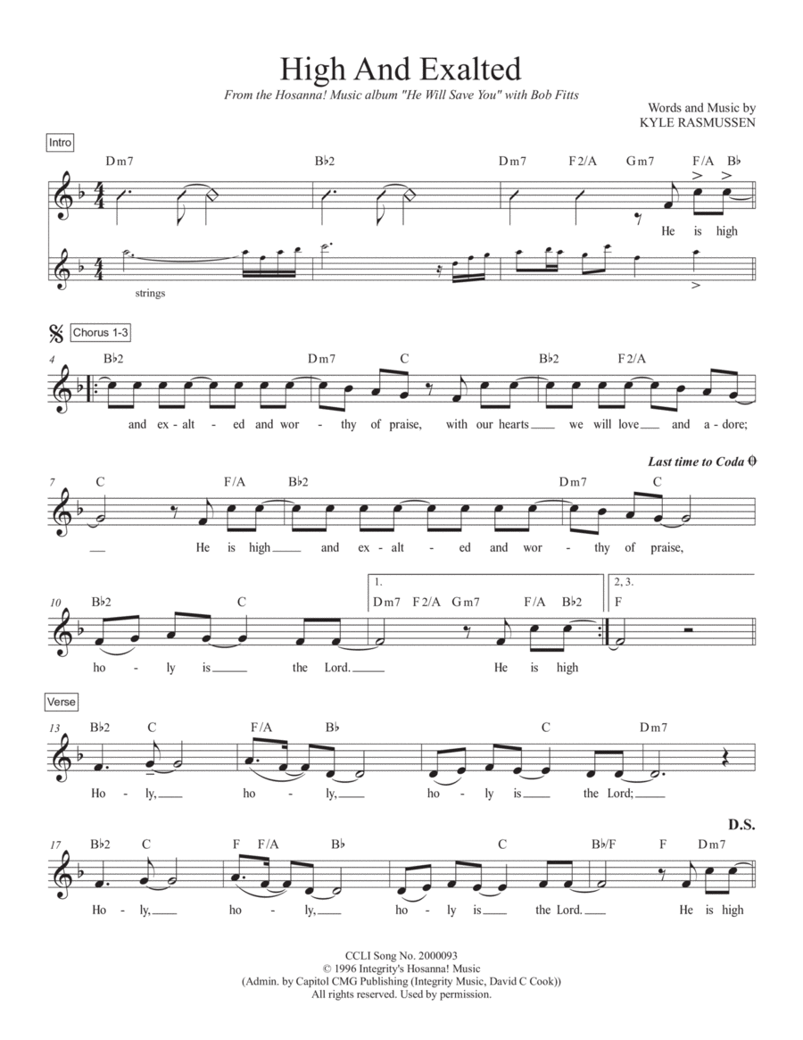 High And Exalted High And Exalted Piano scores gallery preview page 1