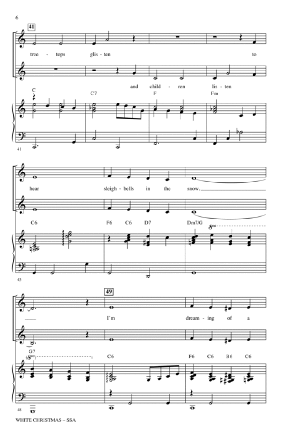 White Christmas (arr. Mac Huff) SSA scores gallery preview page 5