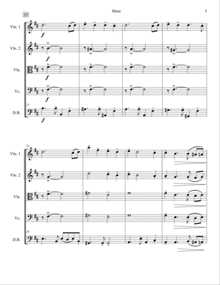 More (ti Guarderò Nel Cuore) String Orchestra scores gallery preview page 5
