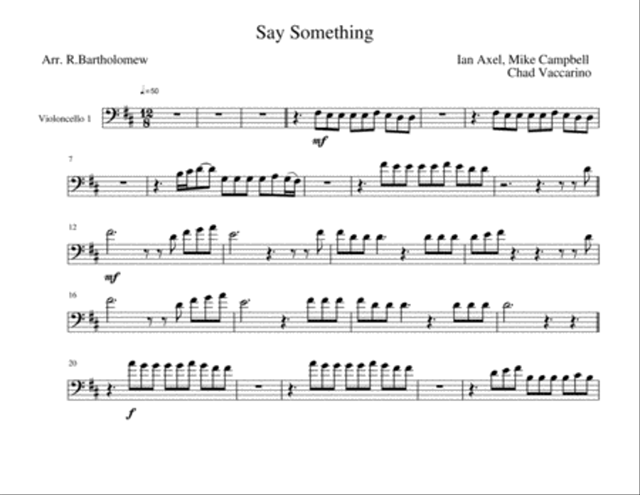 Say Something String Duet scores gallery preview page 1