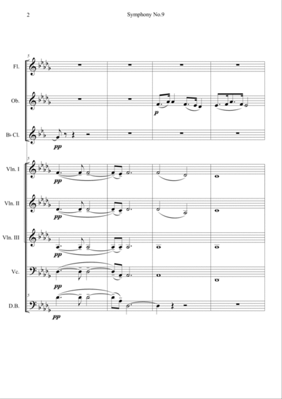Symphony No.9 From the New world II. Largo Short Version Orchestra scores gallery preview page 2