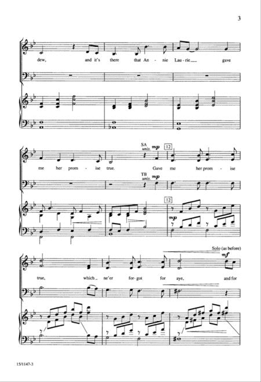 Annie Laurie Annie Laurie 4-Part scores gallery preview page 3
