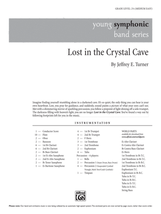 Book cover for Lost in the Crystal Cave: Score