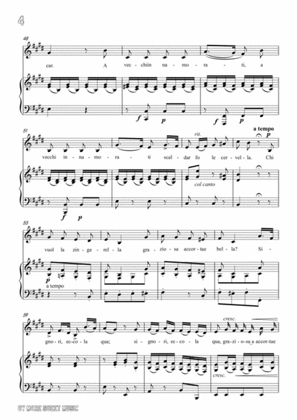 Paisiello-Chi Vuol la zingarella in E Major,for Voice and Piano image number null