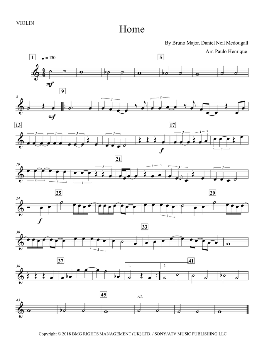 Home Home Violin Solo scores gallery preview page 2