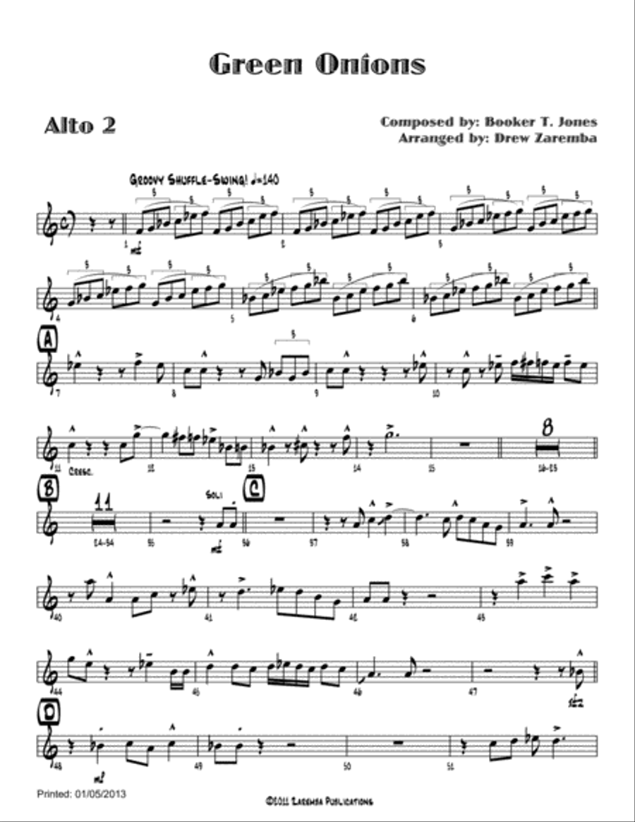 Green Onions Green Onions Large Ensemble scores gallery preview page 6
