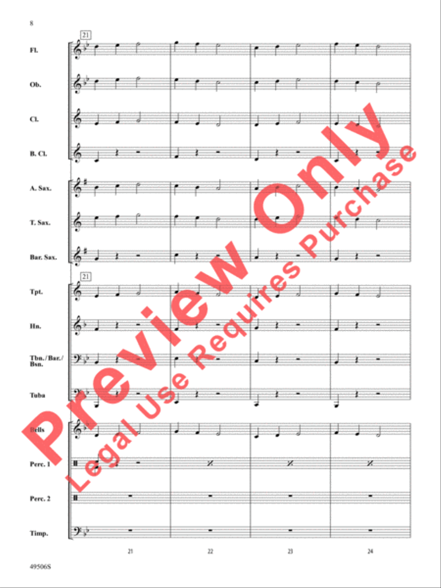Trombones in Paradise Concert Band scores gallery preview page 9