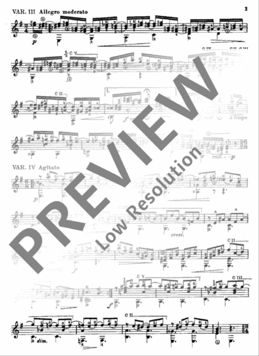 Thème varié et Finale Classical Guitar scores gallery preview page 4