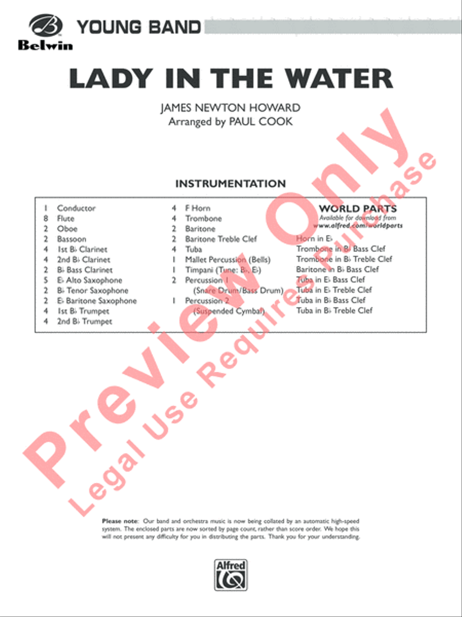 Lady in the Water Concert Band scores gallery preview page 2