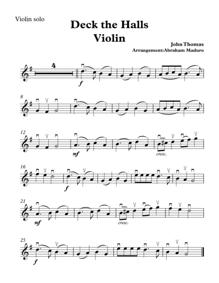 Deck the Halls Violin and Piano image number null