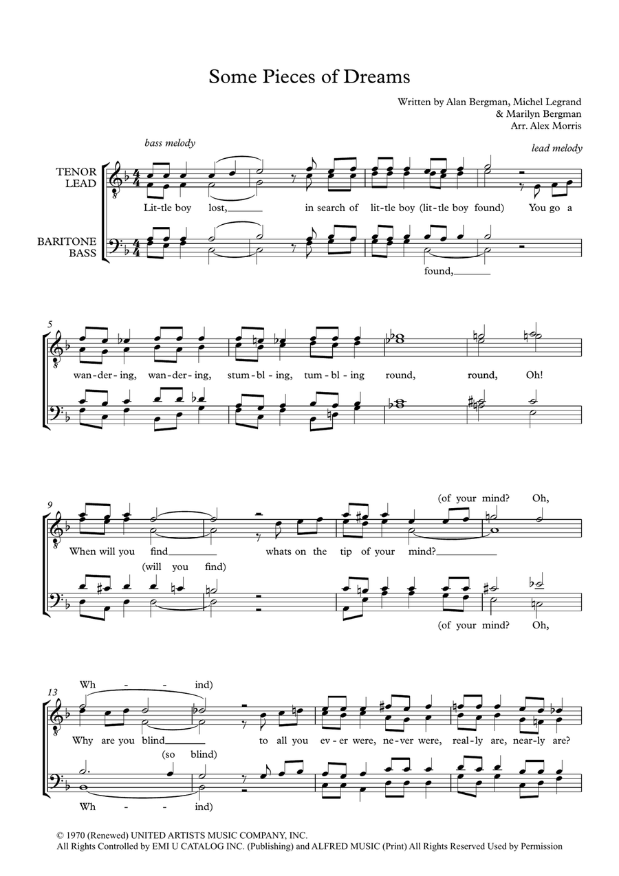 Pieces Of Dreams (Little Boy Lost) TTBB scores gallery preview page 1