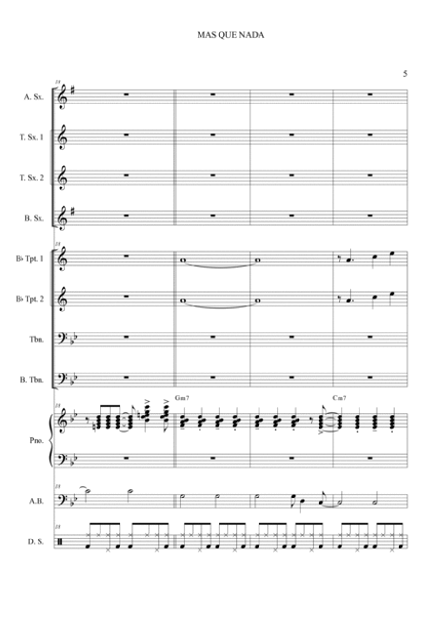 Mas Que Nada Jazz Ensemble scores gallery preview page 5
