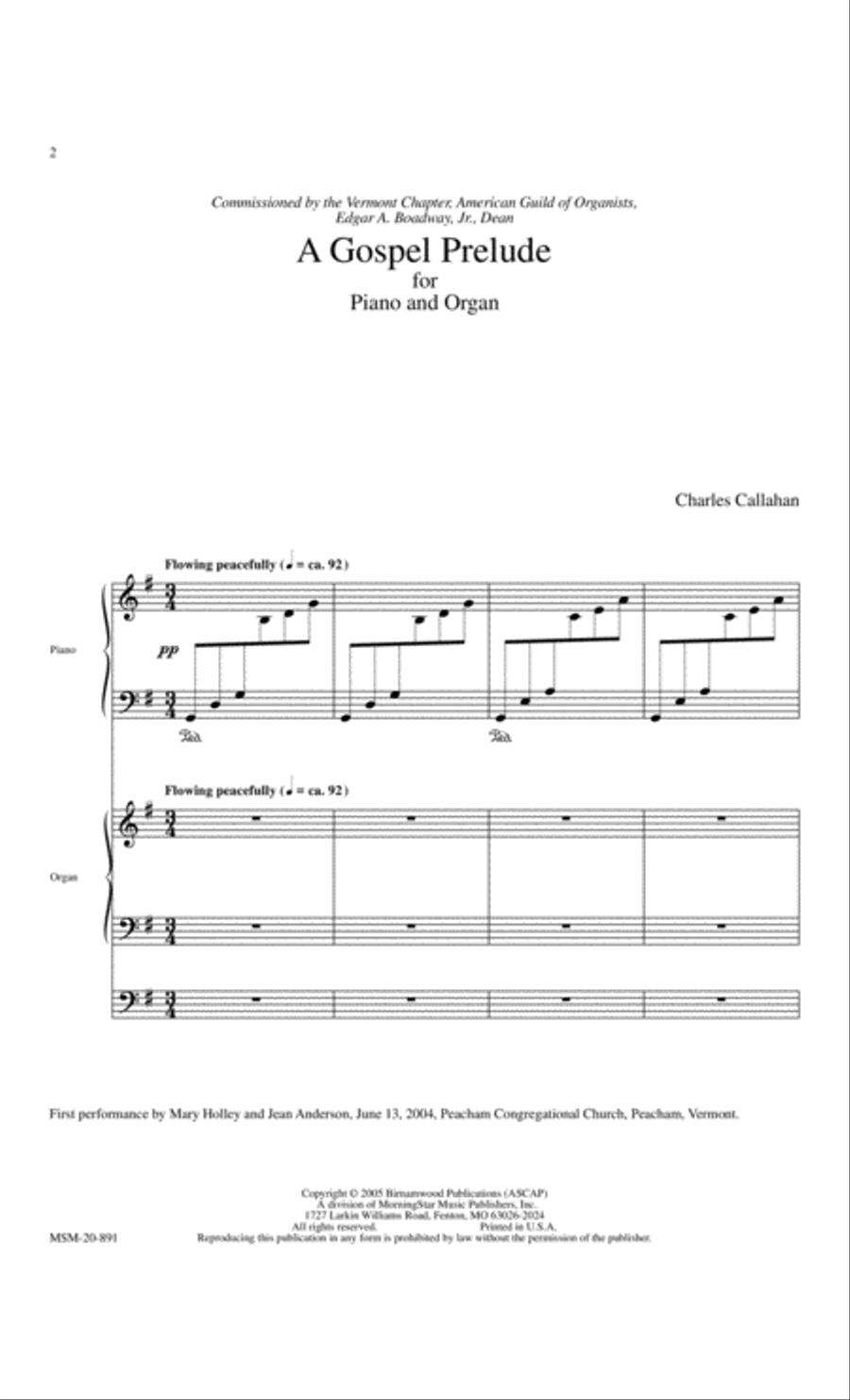A Gospel Prelude Duet for Piano and Organ Organ scores gallery preview page 2
