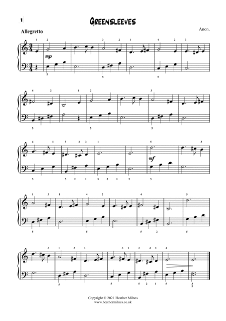Three British Folk Songs arranged for easy piano Piano Method scores gallery preview page 2