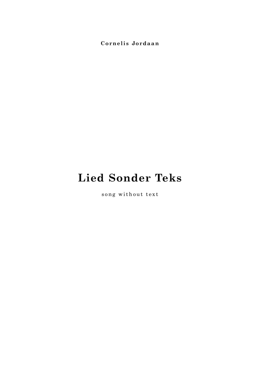 Lied Sonder Teks - short piano solo Piano Solo scores gallery preview page 1