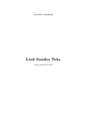 Lied Sonder Teks - short piano solo