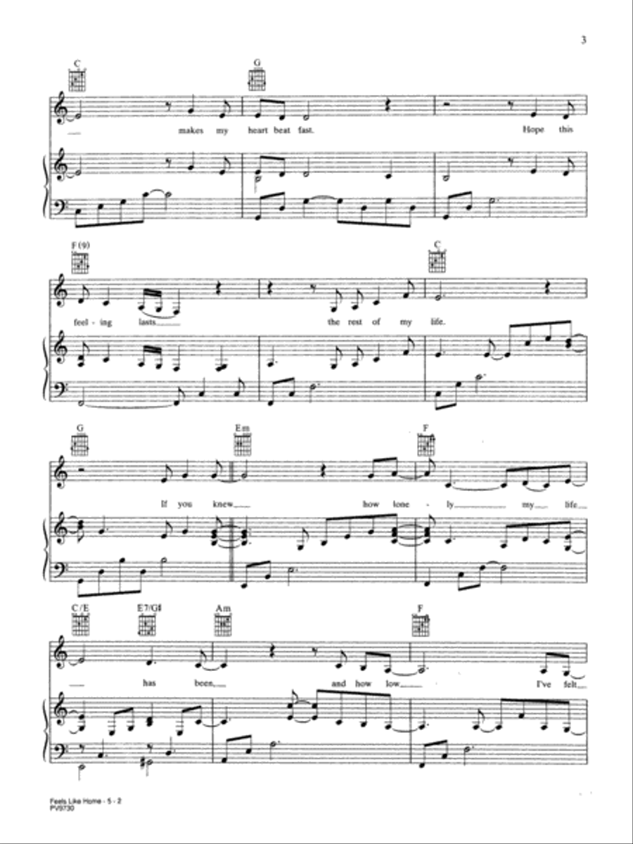 Feels Like Home (from Michael) Piano, Vocal, Guitar scores gallery preview page 2