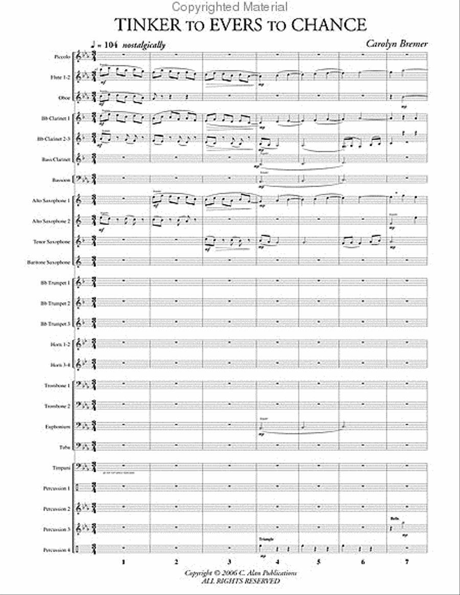 Tinker to Evers to Chance Concert Band scores gallery preview page 2