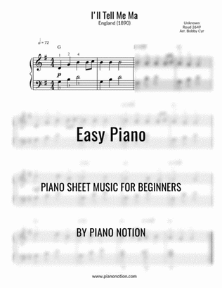 Book cover for I'll Tell Me Ma (Easy Piano Solo)