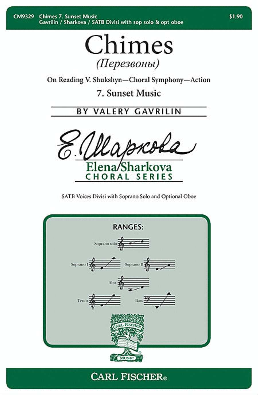 Chimes (?????????): 7. Sunset Music 4-Part scores gallery preview page 1