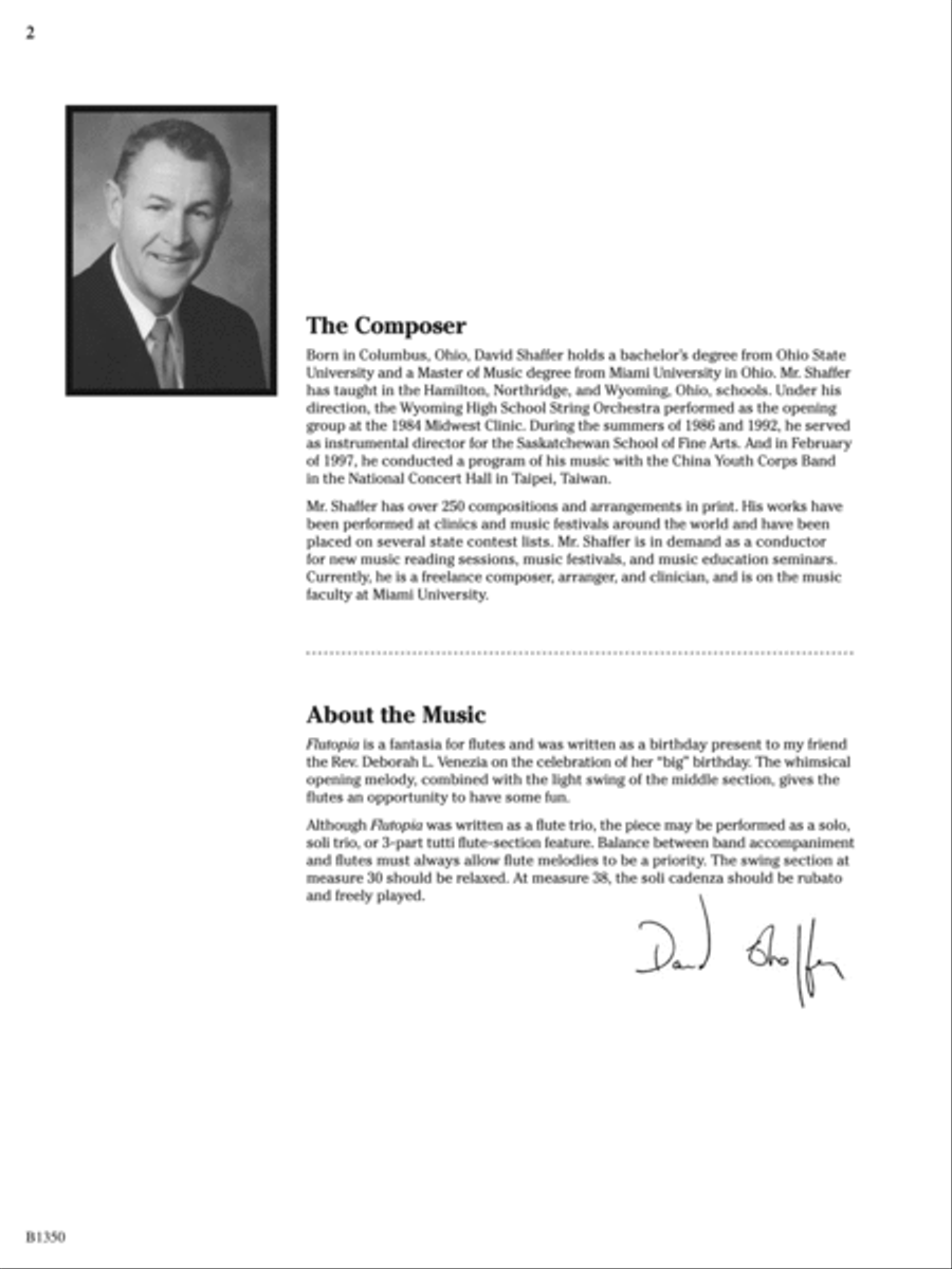 Flutopia (Fantasia for Flutes): Score Concert Band scores gallery preview page 2