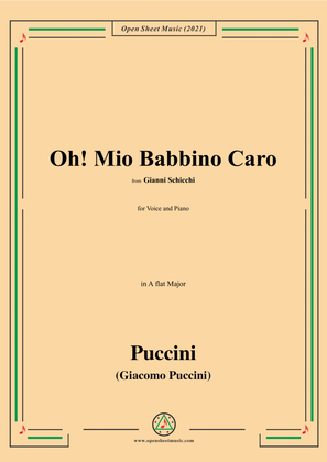 Book cover for Puccini-Oh!Mio Babbino Caro,in A flat Major,from Gianni Schicchi,for Voice and Piano