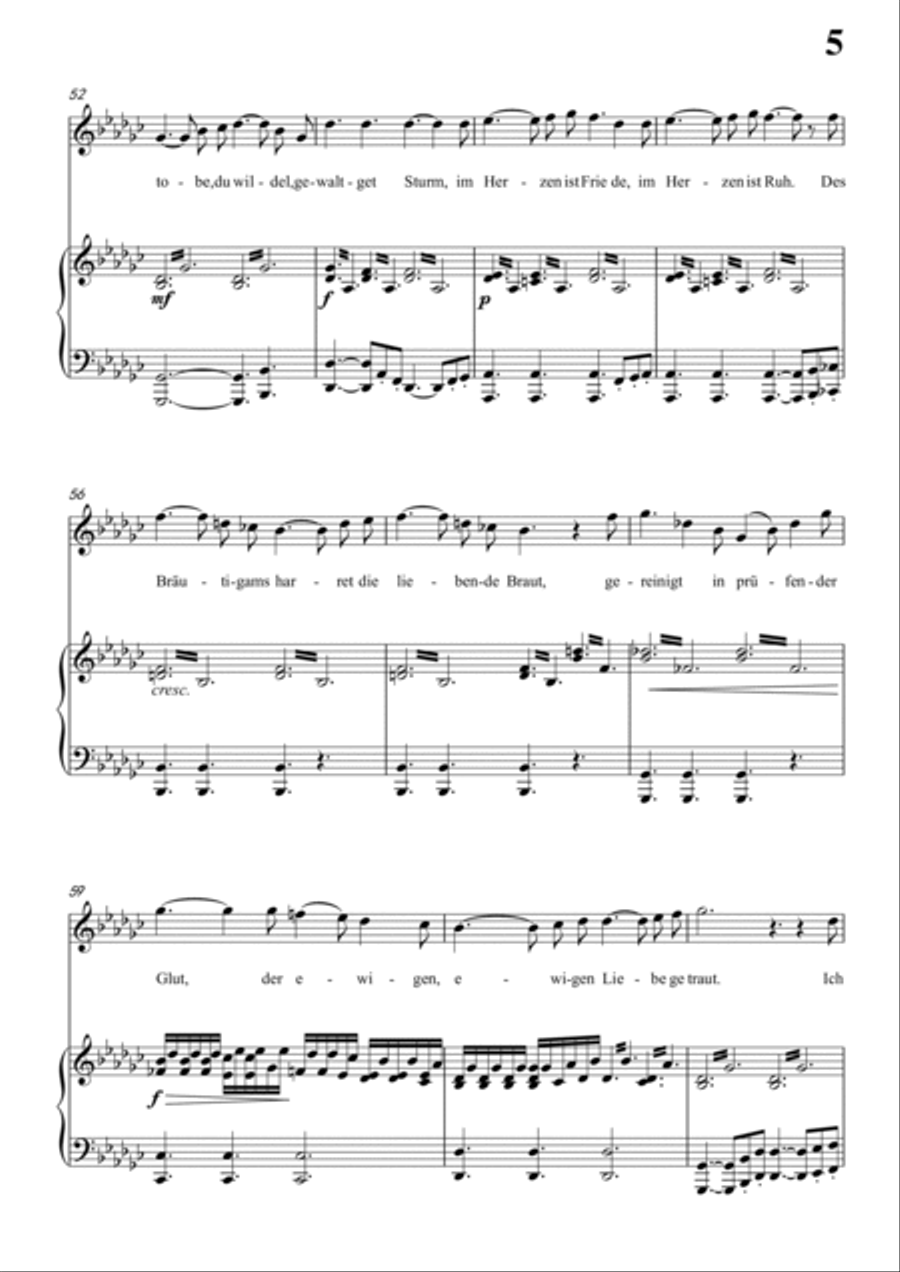 Schubert-Die junge nonne in #F minor,for Vocal and Piano Voice scores gallery preview page 6