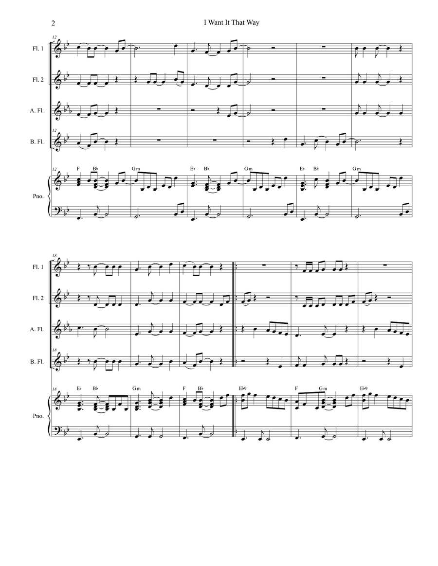 I Want It That Way Woodwind Ensemble scores gallery preview page 2