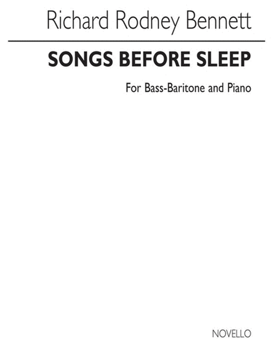 Bennett Songs Before You Sleep Bass/Piano