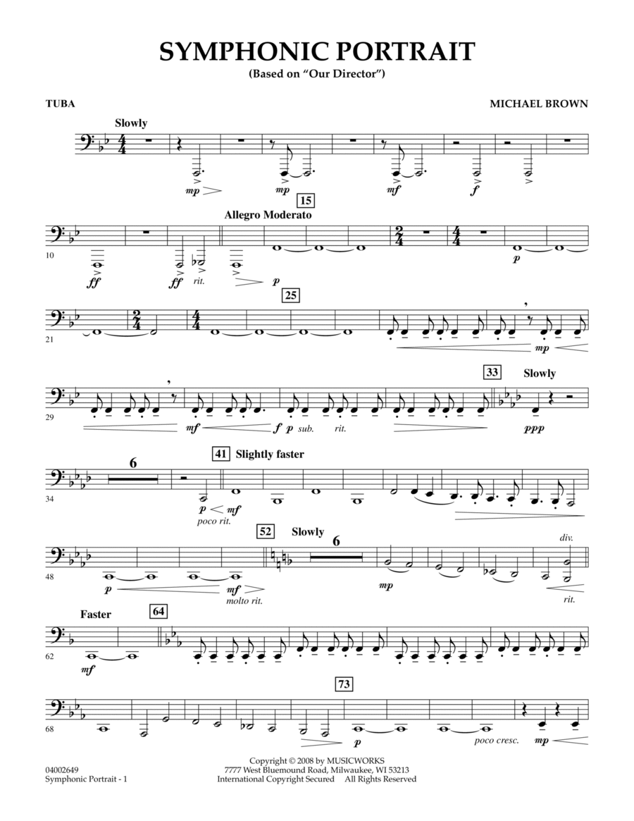 Symphonic Portrait (based on Our Director) - Tuba Tuba scores gallery preview page 1