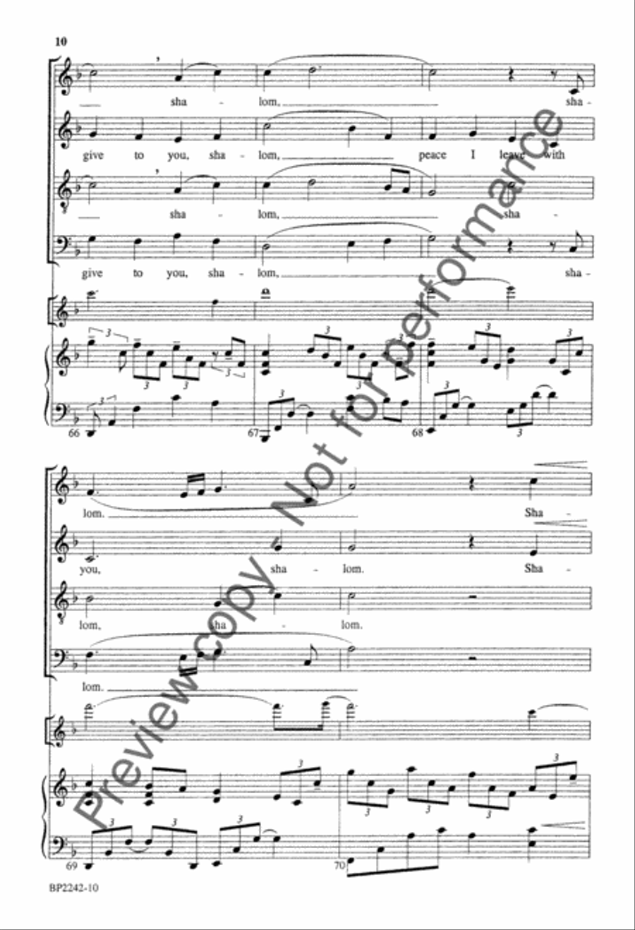 Shalom (SATB) 4-Part scores gallery preview page 11