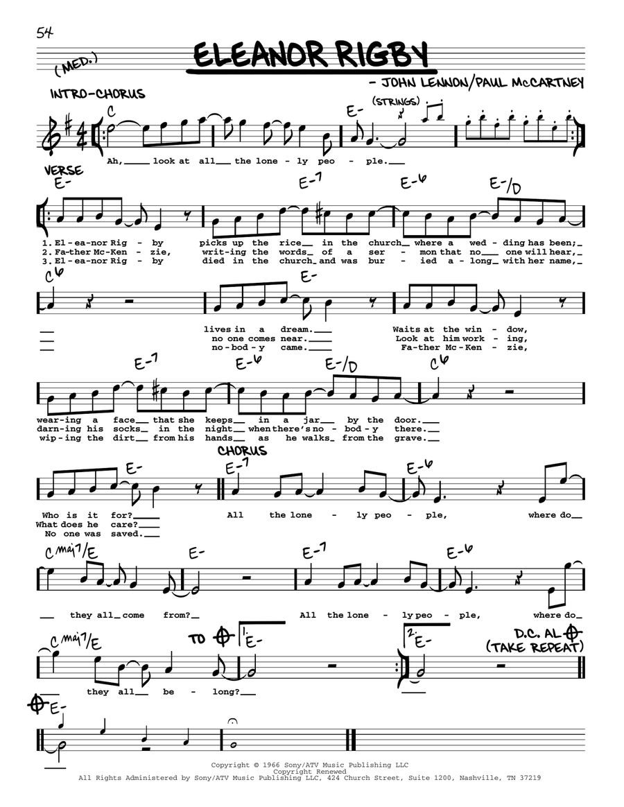 Eleanor Rigby [Jazz version] Voice scores gallery preview page 1