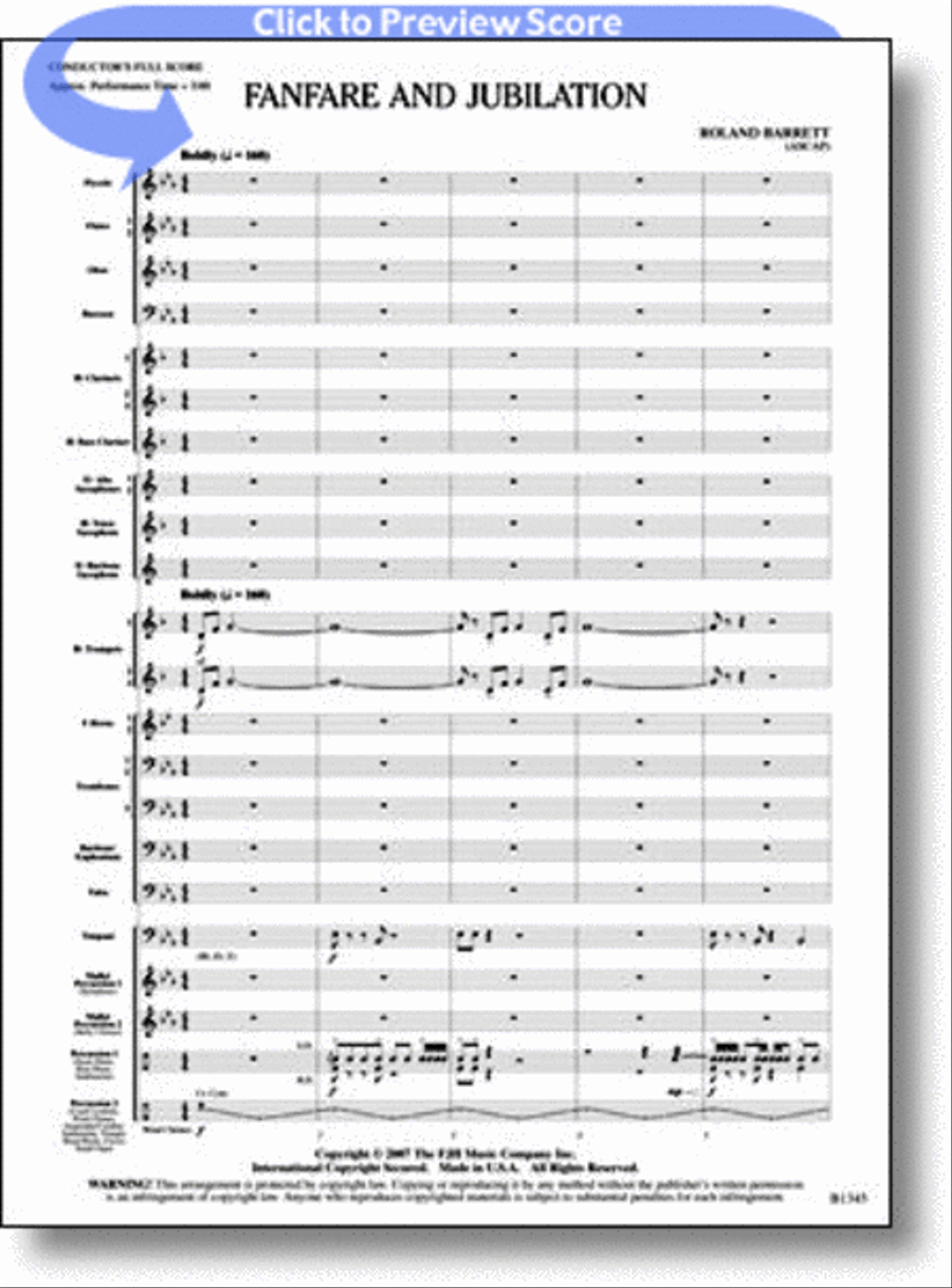 Fanfare and Jubilation Concert Band scores gallery preview page 1