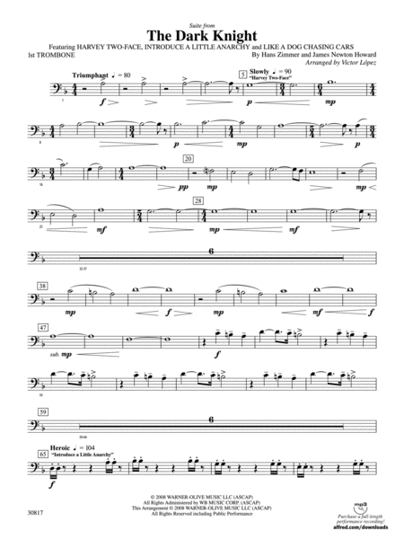 The Dark Knight, Suite from: 1st Trombone