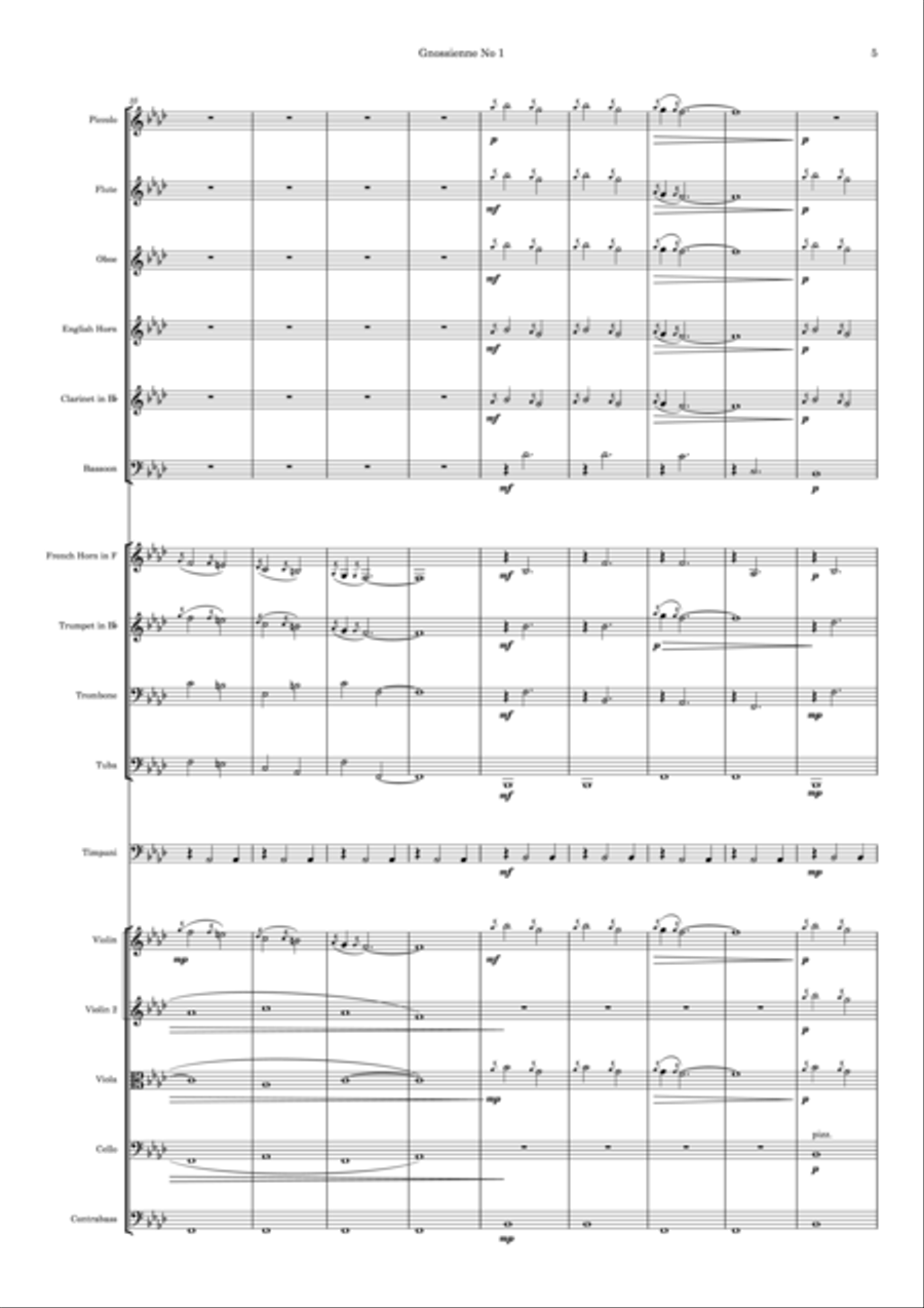 Gnossienne No. 1 Full Orchestra scores gallery preview page 5