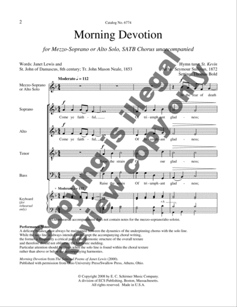 Morning Devotion 4-Part scores gallery preview page 3