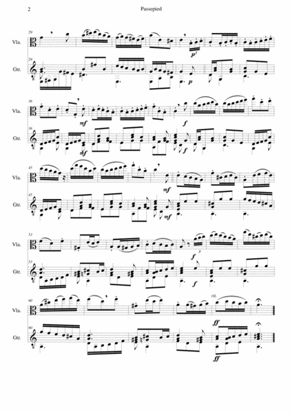 Passepied with variations for viola and guitar image number null