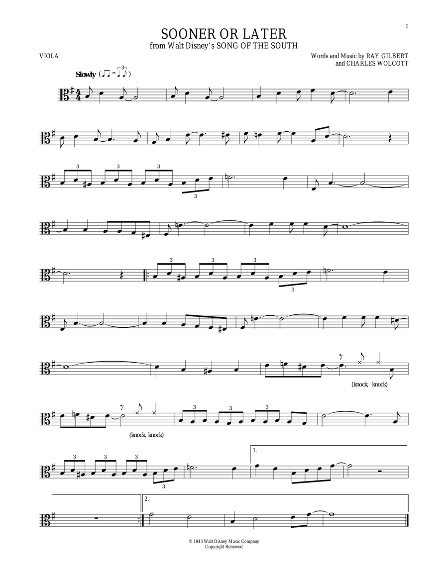 Sooner Or Later Viola Solo scores gallery preview page 1