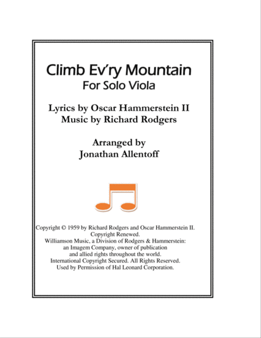 Climb Ev'ry Mountain Viola Solo scores gallery preview page 1