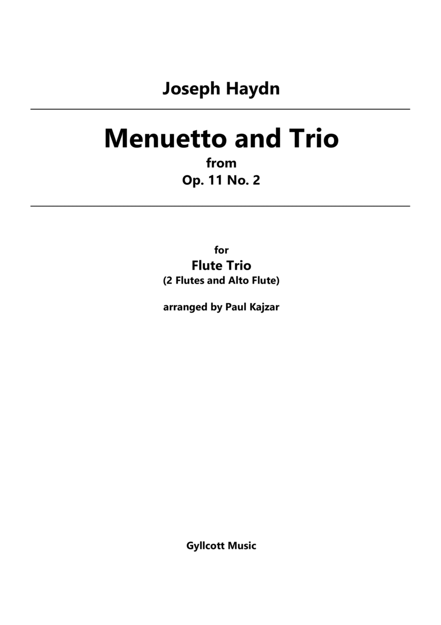 Menuetto and Trio from Op. 11 No. 2 (Flute Trio) Flute Trio scores gallery preview page 1