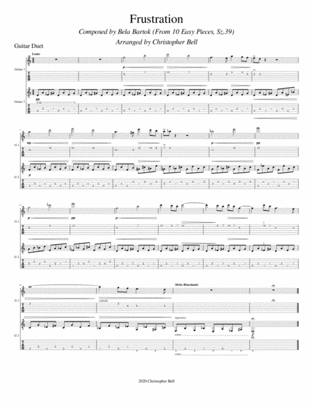 Bela Bartok - Frustration(From 10 Easy Pieces) - Guitar duet