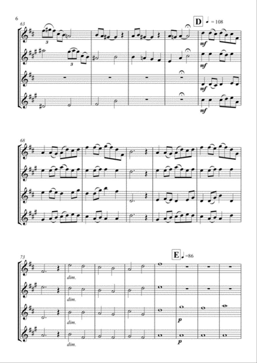 Ruach (Air in Motion) for Saxophone Quartet Saxophone Quartet scores gallery preview page 6