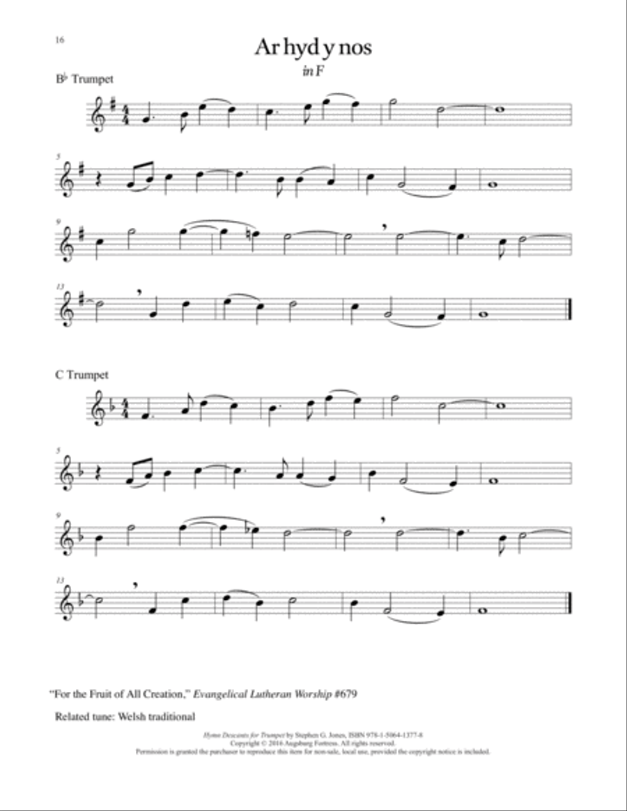 Hymn Descants for Trumpet C Trumpet scores gallery preview page 17